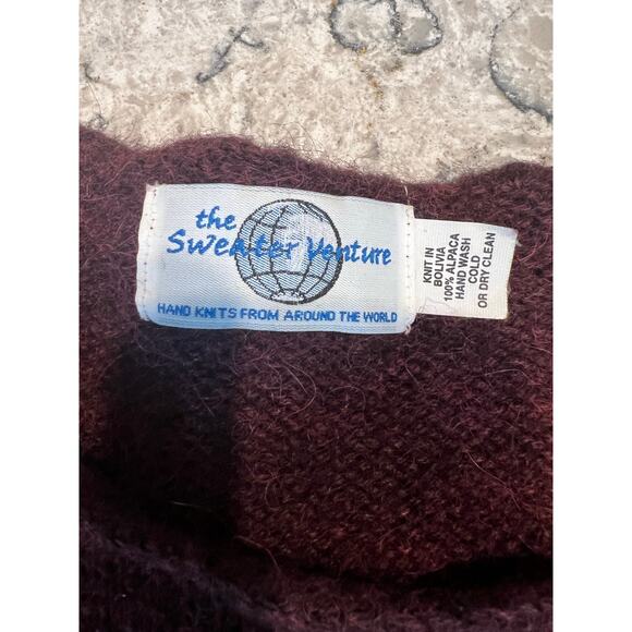 The Sweater Venture 100% Baby Alpaca Crop Sweater Scalloped Hem Size Small JL - Picture 6 of 7